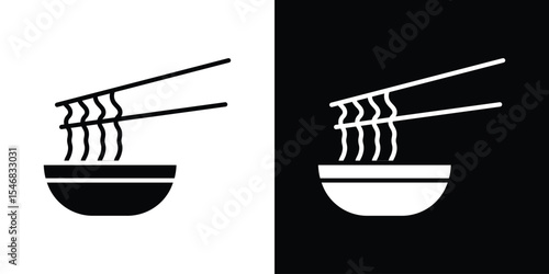 Noodles icon of a flat style vector