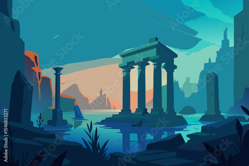vector illustration of an ancient city