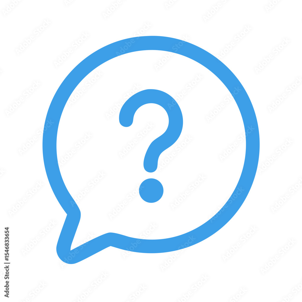 Ícone minimalista de ajuda. Balão de chat com ponto de interrogação