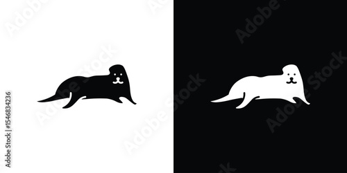 Otter icon of a flat style vector