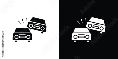 Overturned car icon of a flat style vector