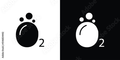 Oxygen O2 icon of a flat style vector