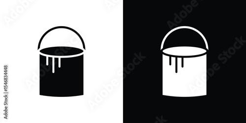 Paint bucket icon of a flat style vector