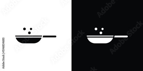 Pan frying icon of a flat style vector