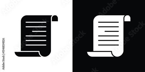 Paper Scroll icon of a flat style vector