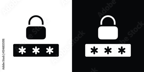 Password icon of a flat style vector