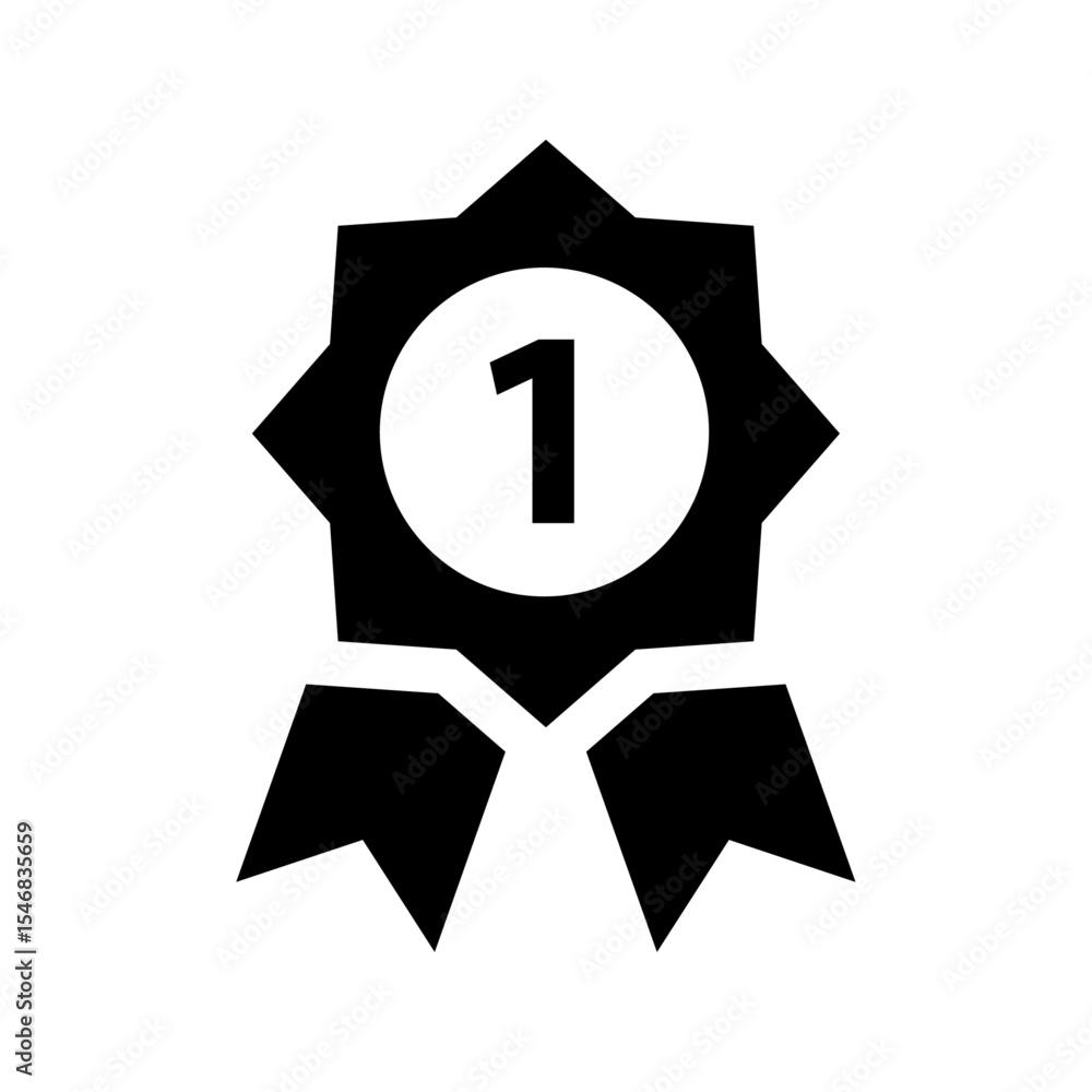 First Place Award Achievement Icon Design - Winner Badge Graphic First Place Award Achievement Icon Design - Winner Badge Graphic