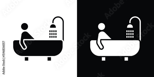 Person Bathing icon of a flat style vector