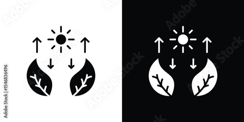 Photosynthesis icon of a flat style vector