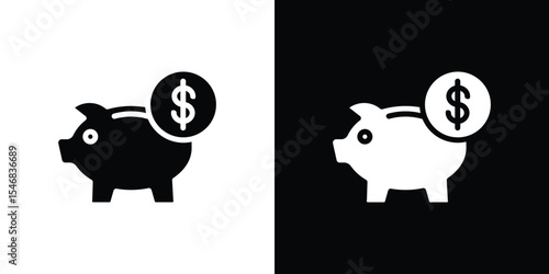 Piggy bank icon of a flat style vector