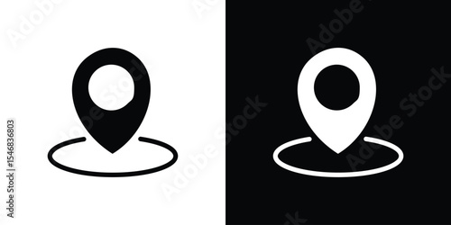 Pin icon of a flat style vector