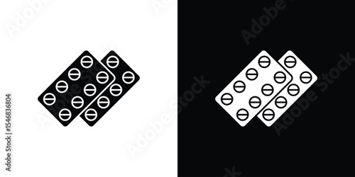 Pill blister pack icon of a flat style vector