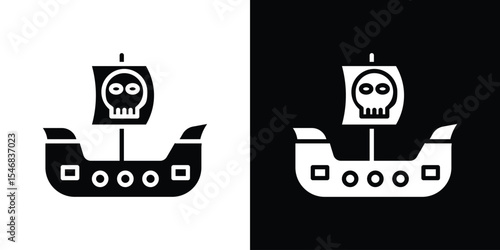 Pirate ship icon of a flat style vector