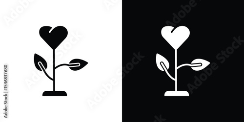Plant heart icon of a flat style vector