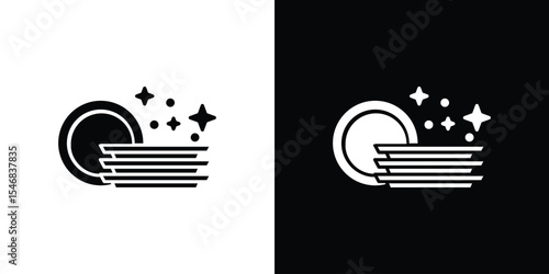 Plates icon of a flat style vector