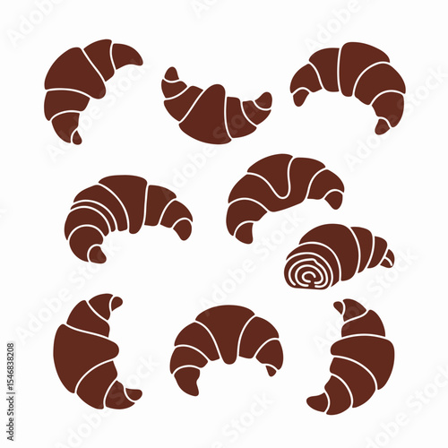 Croissant pastries collection sweet breakfast baked food