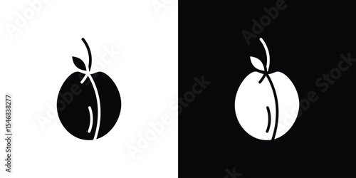 Plum icon of a flat style vector