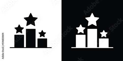 Podium star icon of a flat style vector