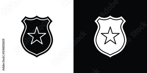 Police badge icon of a flat style vector