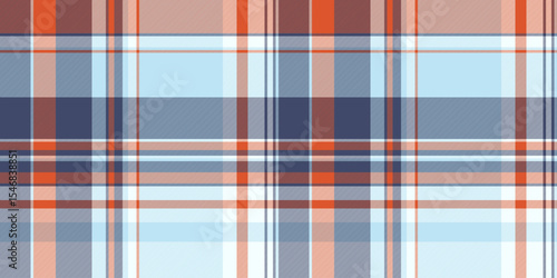 Vibrant plaid pattern in cool blues, corals, and muted reds.  Ideal for textile design, website backgrounds, or apparel.