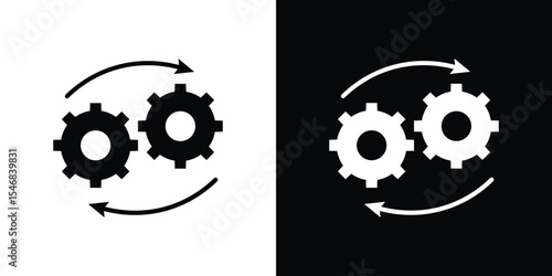 Processing icon of a flat style vector