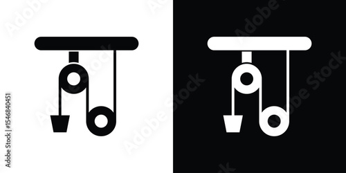 Pulley icon of a flat style vector