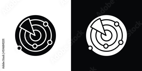 Radar icon of a flat style vector