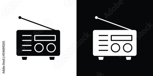 Radio icon of a flat style vector