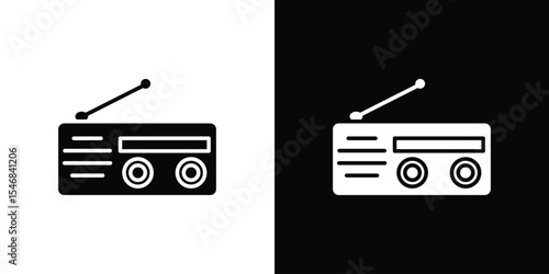Radio icon of a flat style vector