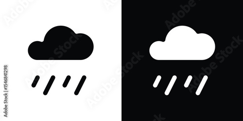 Rain icon of a flat style vector