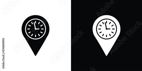 Real time location icon of a flat style vector