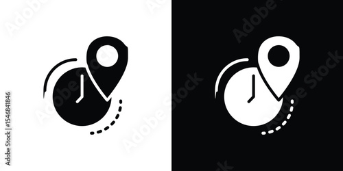 Real time location icon of a flat style vector