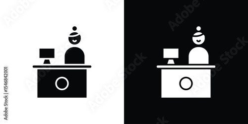 Reception icon of a flat style vector