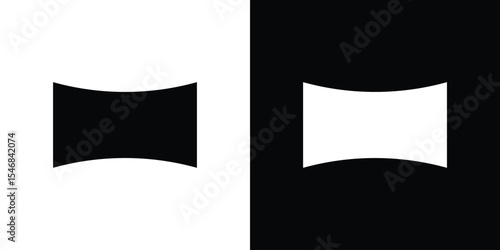 Rectangle panoramic icon of a flat style vector