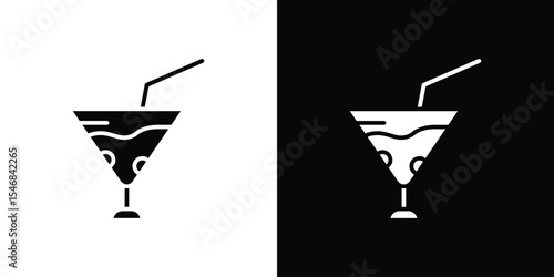 Refreshing cold drink icon of a flat style vector