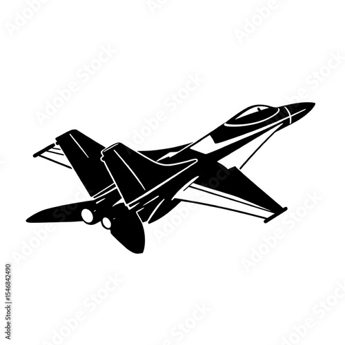 Sleek F/A-18 Hornet Silhouette - Modern Military Aviation Art