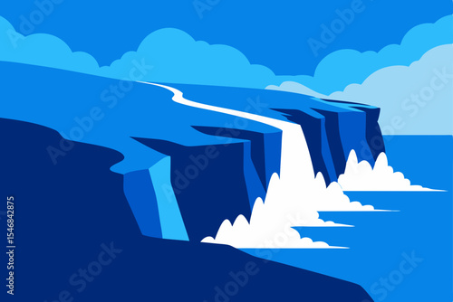Cold nature landscape with icebergs in the Antarctic Ocean