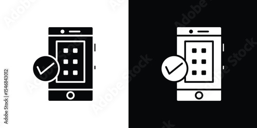 Reservation smartphone icon of a flat style vector