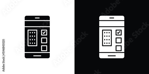 Reservation smartphone icon of a flat style vector