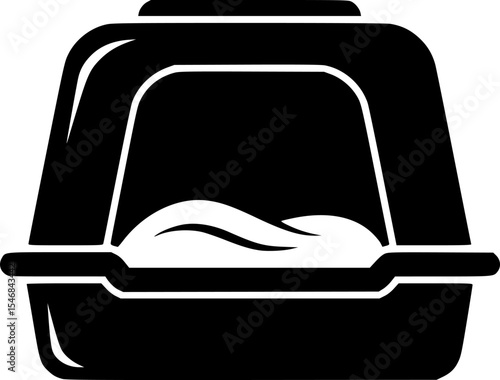 Minimal cat litter box icon design
