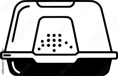 Minimal cat litter box icon design
