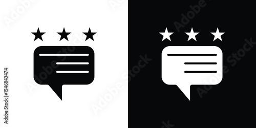 Review icon of a flat style vector