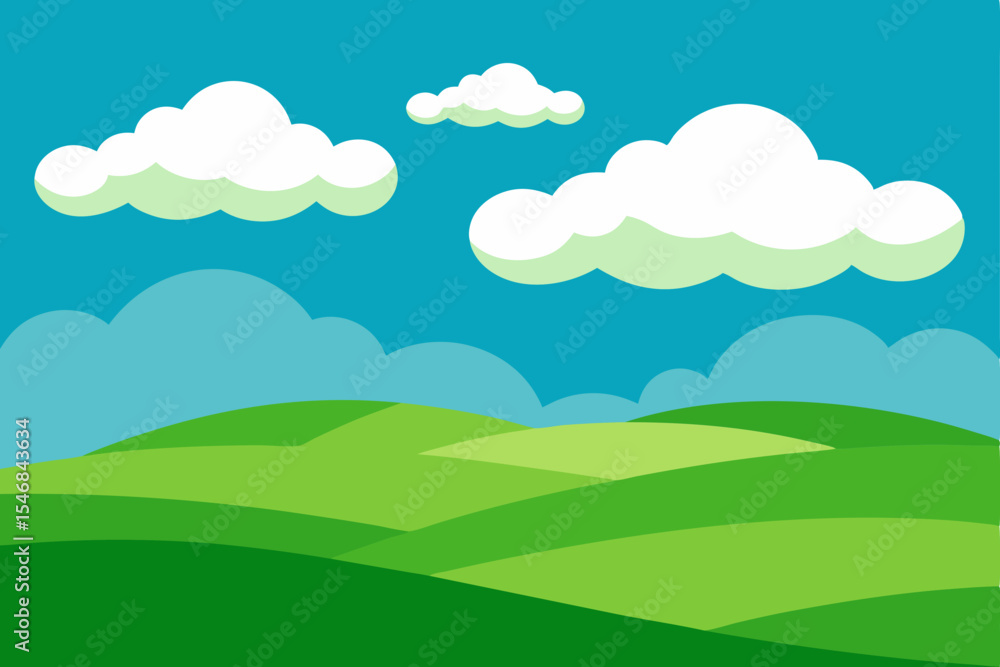 landscape with green grass and blue sky landscape with green grass and blue sky