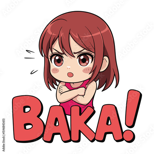 Baka Anime Girl T Shirt Design