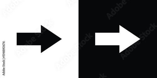 Right arrow icon of a flat style vector