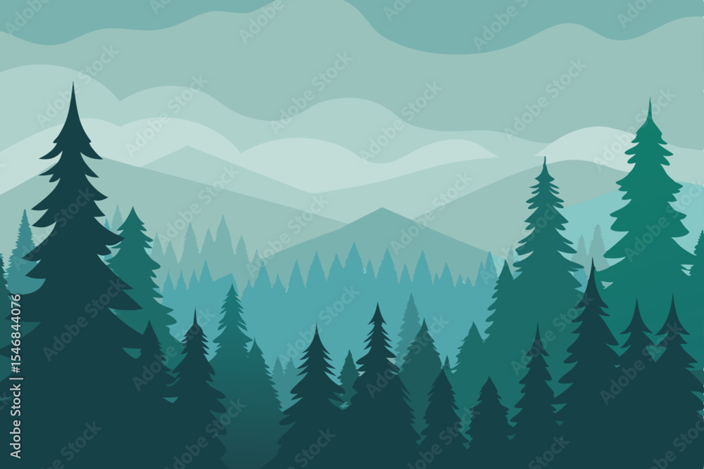Fototapeta premium vector illustration of a forest