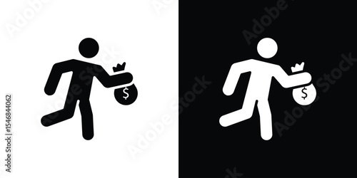 Robbery icon of a flat style vector