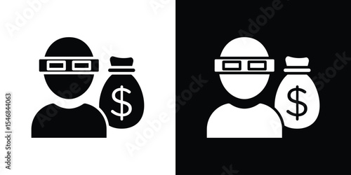 Robbery icon of a flat style vector