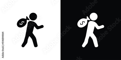 Robbery icon of a flat style vector