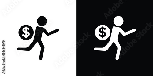 Robbery icon of a flat style vector